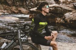 Force SPRAY army-fluo pánský cyklistický dres - dlouhý rukáv