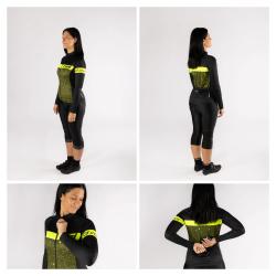 Force SPRAY LADY army-fluo dámský cyklodres - dl. rukáv