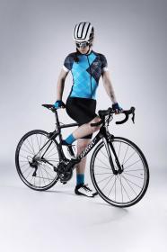 Force VISION modrý dámský cyklodres - kr. rukáv