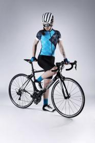 Force VISION modrý dámský cyklodres - kr. rukáv