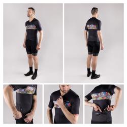 Force VIVID černý cyklistický dres - kr. rukáv