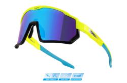 Force DRIFT fluo-čierne cyklistické okuliare - modrá kontrast. revo sklo okuliare