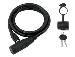 Force Zámek ECO spirálový s držákem 120cm/8mm, černý