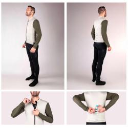 Force ENDLESS béžovo-zelený cyklodres - dlouhý rukáv POUZE L (VÝPRODEJ)