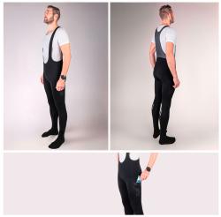 Force ENDLESS černé cyklokalhoty se šráky a vložkou