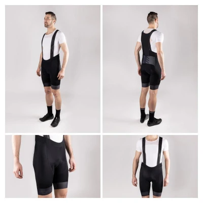 Force FASHION černo-šedé cyklokalhoty se šráky a vložkou POUZE S (VÝPRODEJ)
