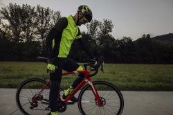 Force FASHION černo-fluo cyklokalhoty se šráky a vložkou