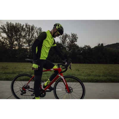 Force FASHION černo-fluo cyklokalhoty se šráky a vložkou