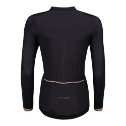 Force GOLD LADY černý cyklodres - dlouhý rukáv + Force BRIGHT LADY černé cyklokalhoty
