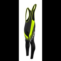 Force F58 čierno-fluo cyklo nohavice s trakmi bez vložky