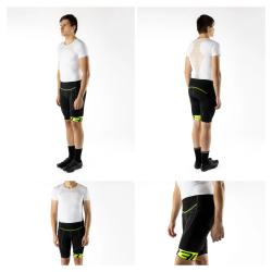 Force B30 černo-fluo cyklistické kraťasy do pasu s vložkou