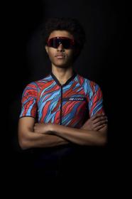 Force LIFE černo-petrolej-červený cyklodres