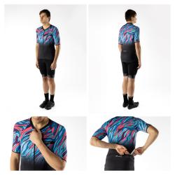 Force LIFE černo-modro-růžový cyklodres