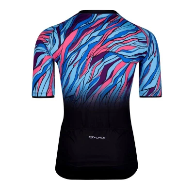 Force LIFE černo-modro-růžový cyklodres