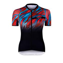 Force LIFE UNI čreno-petrol-červený dámský dres - kr. rukáv