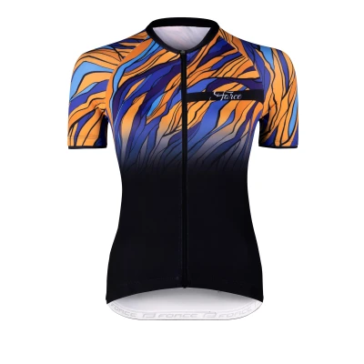Force LIFE UNI čreno-modro-oranžový dámský dres - kr. rukáv Force LIFE UNI čreno-modro-oranžový dámský dres - kr. rukáv