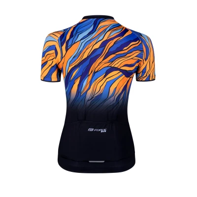 Force LIFE UNI čreno-modro-oranžový dámský dres - kr. rukáv