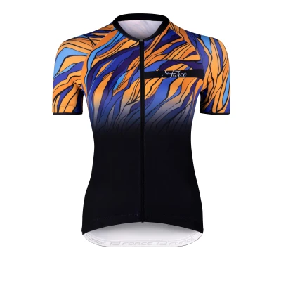 Force LIFE UNI čreno-modro-oranžový dámský dres - kr. rukáv