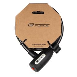 Force LUX špirálový s držiakom 180cm/12mm, čierny zámok