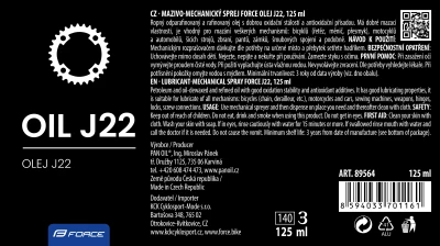 Force Mazivo-sprej olej J22, 125ml
