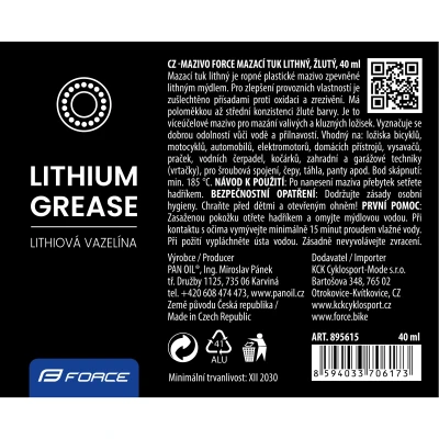 Force Mazivo-tuba mazací tuk litný, žlutý, 40ml