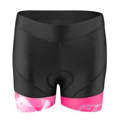 Force MINI černo-růžové dámské cyklokraťasy do pasu s vložkou