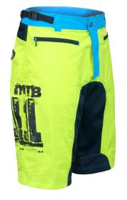 Force MTB-11 fluo cyklokraťasy s odnímatelnou vložkou
