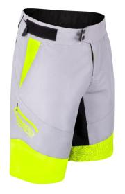 Force MTB ANGLE fluo-modrý cyklodres - dl. rukáv + Force STORM šedo-fluo cyklokraťasy