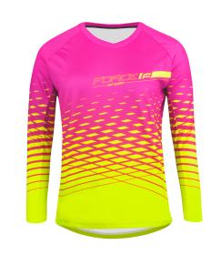 Force MTB ANGLE růžovo-fluo dámský cyklodres - dl.rukáv Force MTB ANGLE růžovo-fluo dámský cyklodres - dl.rukáv