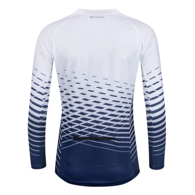 Force MTB ANGLE bielo-modrý dámsky cyklodres - dl.rukáv