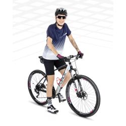 Force MTB ANGLE bílo-modrý dámský cyklodres - kr. rukáv