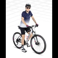 Force MTB ANGLE bílo-modrý dámský cyklodres - kr. rukáv