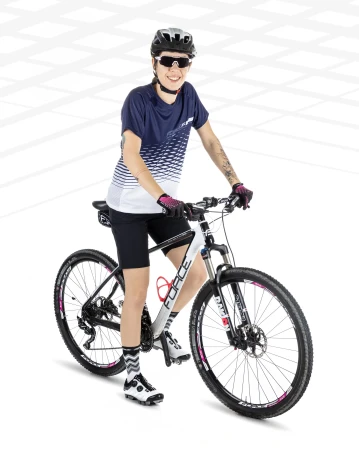 Force MTB ANGLE bílo-modrý dámský cyklodres - kr. rukáv