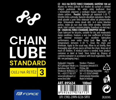 Force Mazivo-kapátko olej na řetěz STANDARD 100ml