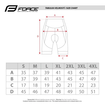 Force PACE černé kraťasy s vložkou POUZE 3XL (VÝPRODEJ)