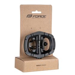 Force Pedále SELECT nášľap. MTB jednostranné, čierne