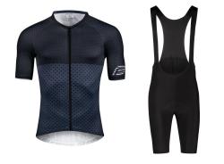 Force POINTS čierno-modrý cyklistický dres + Force ACTION čierne cyklokraťasy Force POINTS čierno-modrý cyklistický dres + Force ACTION čierne cyklokraťasy