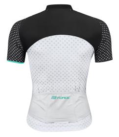 Force POINTS černo-bílo-tyrkysový dámský cyklodres