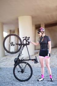 Force POINTS čierno-ružový dámsky cyklodres - kr. rukáv