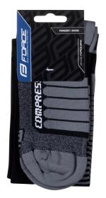 Force Ponožky COMPRESS černo-šedé POUZE XXS-XS/33-35 (VÝPRODEJ)