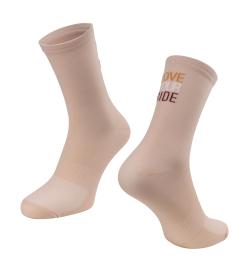 Force Ponožky LOVE YOUR RIDE béžové Force Ponožky LOVE YOUR RIDE béžové