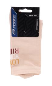 Force Ponožky LOVE YOUR RIDE béžové