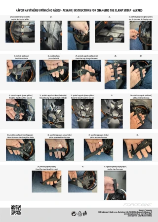 FORCE ALVARO XS-S černý náhradní popruh pro přilbu