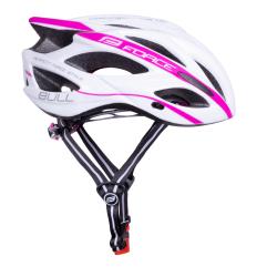 Force BULL bielo-ružová dámska cyklistická prilba