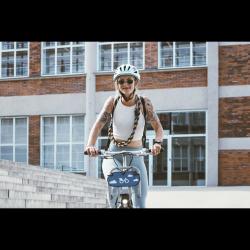 Force DOWNTOWN modro-zelená dámska cyklistická prilba