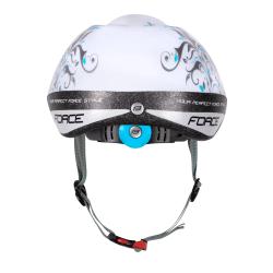 Force FUN flowers bielo-sedo-modrá detská cykloprilba