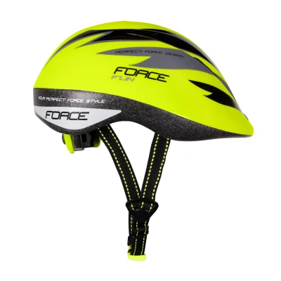Force FUN STRIPES fluo-černo-šedá dětská cyklistická přilba