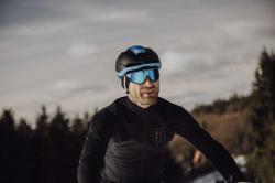 Force ORCA černá mat-modrá cyklistická přilba