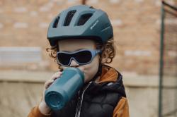 Force ZEBU s blikačkou petrolejová dětská cyklistická přilba