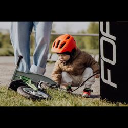 Force ZEBU s blikačkou oranžová detská cyklistická prilba
